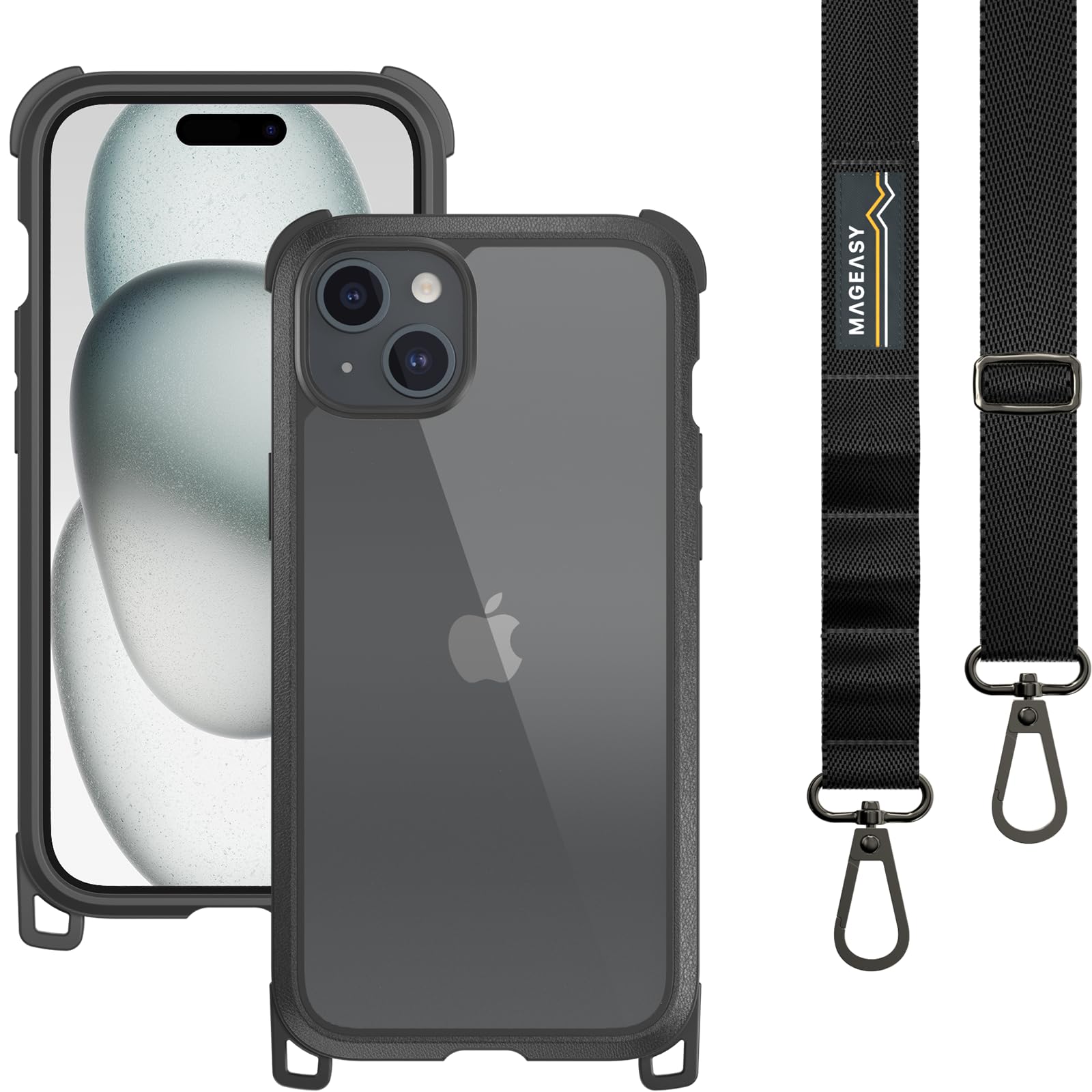 Amazon.com: MAGEASY Case with Strap for Phone 15 Plus - Heavy Duty
